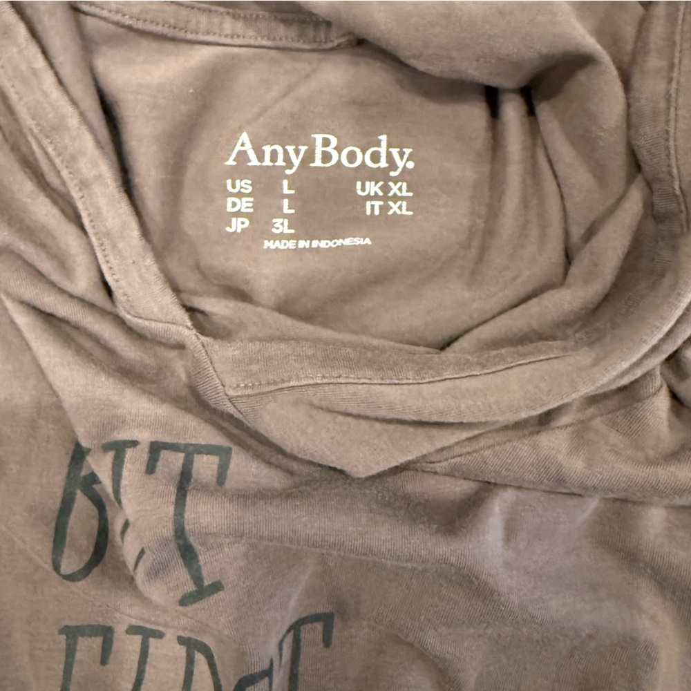 AnyBody Earthy Brown Graphic Hoodie - Picture 2 of 2